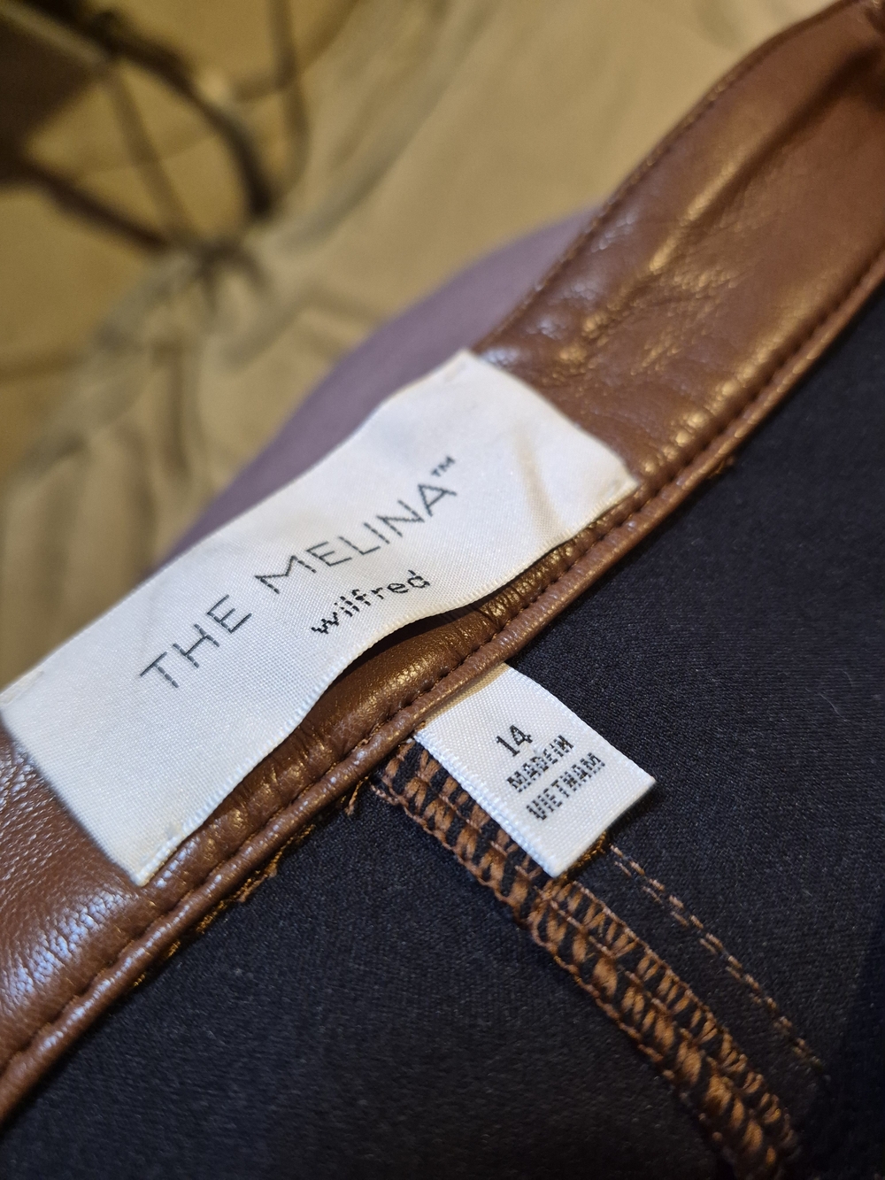 Wilfred Brown Faux Leather Straight-Leg Pants - Picture 4 of 5